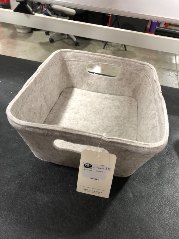 Photo 1 of Project 62 5"x11" Small Felt Basket with Stitching - Oatmeal