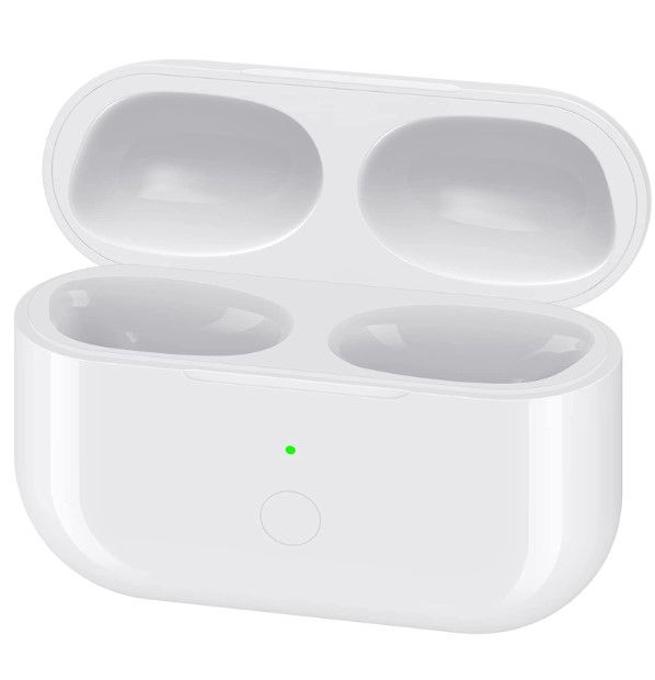 Photo 1 of Wireless Charging Case Compatible with AirPods Pro, Qi-Certified for Airpods Pro Charger Replacement Cases, Support Bluetooth Pairing&Sync Button,660 Mah Built-in Battery,White(Earbuds Not Included)
