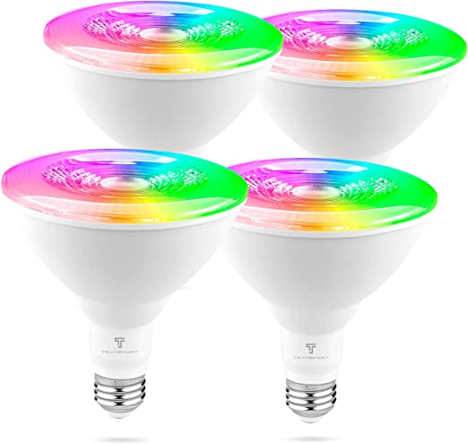 Photo 1 of TRAMSMART PAR38 Smart Led Bulb,RGBCCT E26 Base 900LM Dimmable WiFi Flood Light Bulb Work with Alexa and Google Home,APP and Voice Remote Control,No Hub Required (4 Pack)
