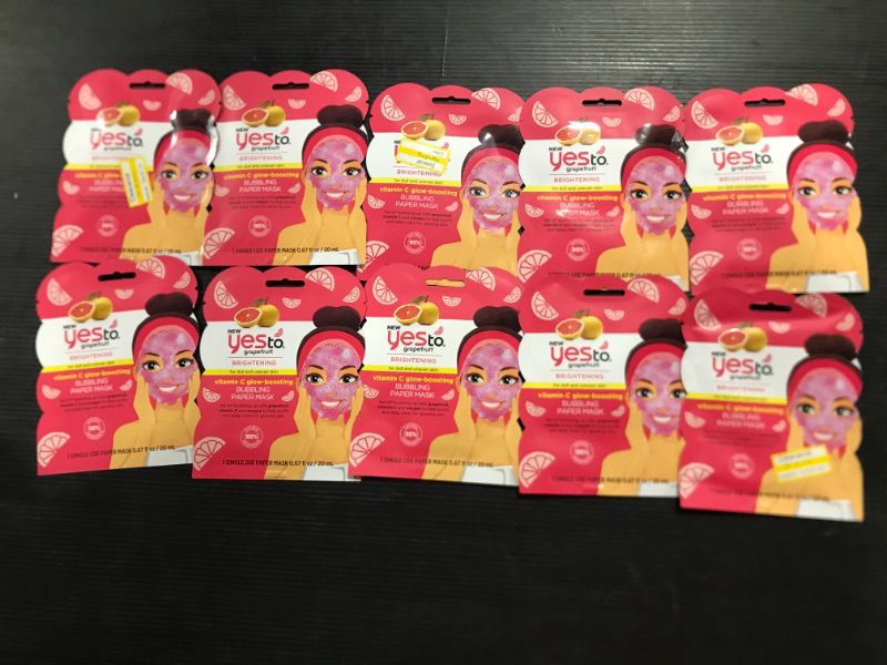 Photo 2 of Yes to Grapefruit Vitamin C Glow Boosting Bubbling Paper Single Use Face Mask - 0.67 Fl Oz - 10 PCS 