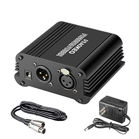 Photo 1 of Aokeo 1-Channel 48V Phantom Power Supply with Adapter, Bonus+XLR 3 Pin Microphone Cable for Any Condenser Microphone Music Recording Equipment
