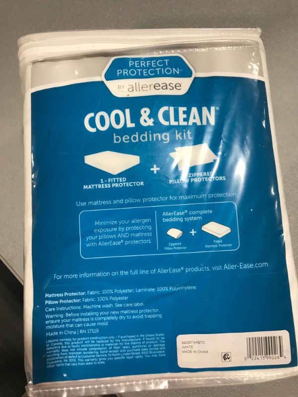 Photo 2 of 3pc Perfect Protection Cool & Clean Bedding Kit - Allerease
