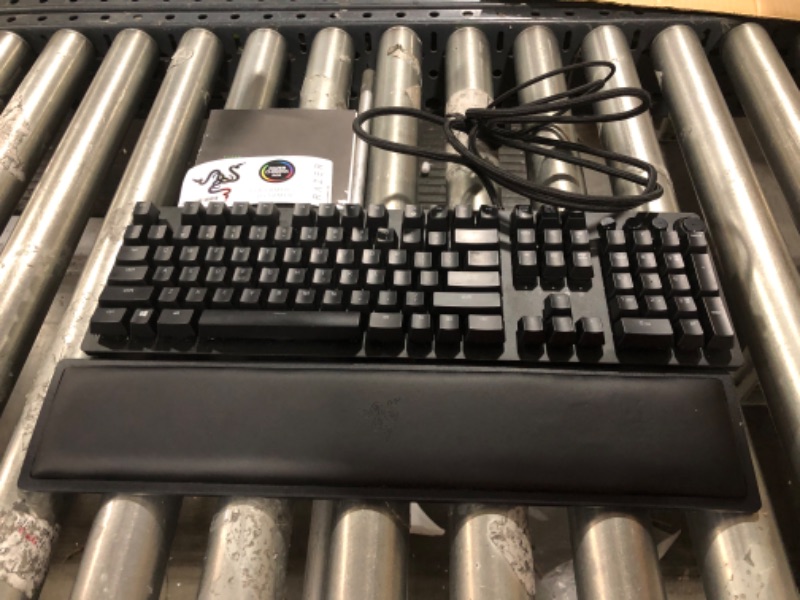 Photo 2 of Razer Huntsman Elite Gaming Keyboard: Fast Keyboard Switches - Clicky Optical Switches - Chroma RGB Lighting - Magnetic Plush Wrist Rest - Dedicated Media Keys & Dial - Classic Black
