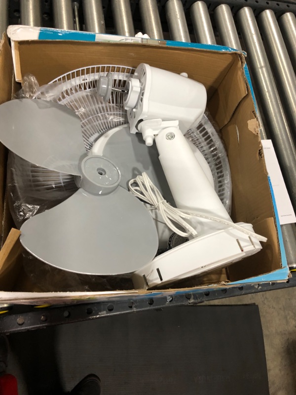 Photo 3 of 16 in. White Oscillating Table Fan with Adjustable Tilt