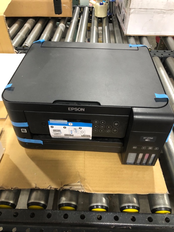 Photo 3 of Epson EcoTank ET-2750 Wireless Color All-in-One Cartridge-Free Supertank Printer with Scanner, Copier and Ethernet, Regular** PRINTING ERROR PROMPTS WHEN ON**
