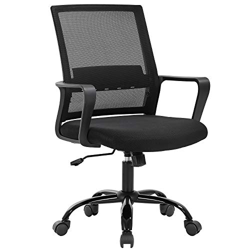 Photo 1 of PayLessHere Ergonomic Desk Swivel Rolling Computer Executive Lumbar Support Task Mesh Chair Adjustable Stool for Women&Men, Black
