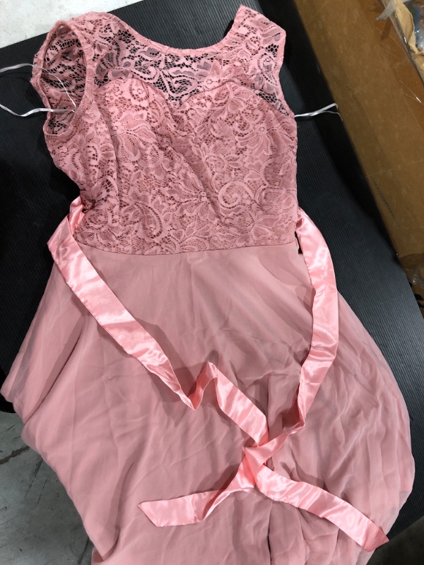 Photo 1 of Bery Love Mid length pink dress with floral lace top- Size M