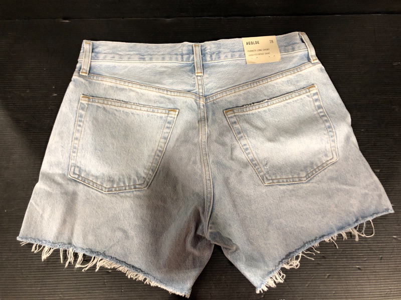 Photo 1 of AGOLDE Parker Long Organic Cotton Denim Shorts- Size 28 (US 6)