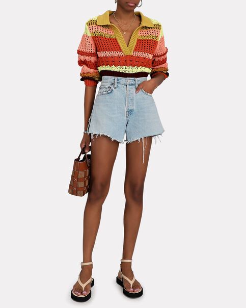 Photo 1 of AGOLDE Parker Long Organic Cotton Denim Shorts- Size 28 (US 6)