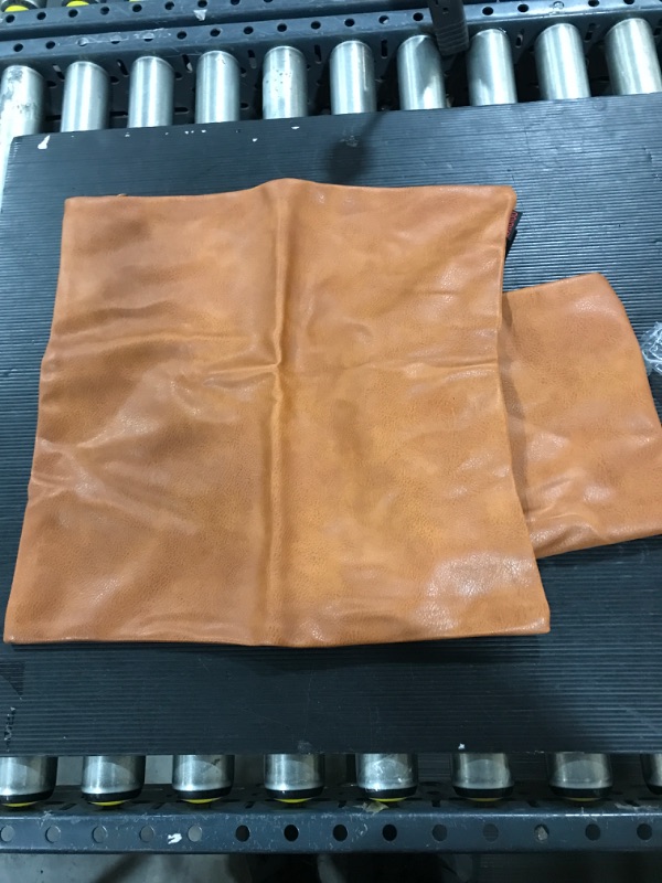 Photo 1 of 2pk of 17x17 leather cushion covers 