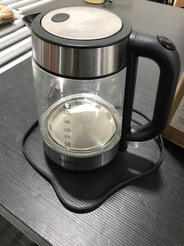 Photo 2 of AmazonBasics Electric Glass and Steel Kettle - 1.7 LITER