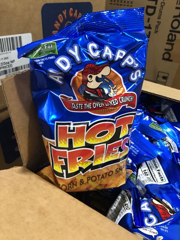 Photo 1 of (12 PACK) Andy Capp's Hot Fries, 3 oz (BEST BY 9/11/22)
