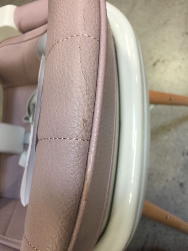 Photo 1 of 3-in-1 Convertible Wooden High Chair,Baby High Chair with Adjustable Legs & Dishwasher Safe Tray, Made of Sleek Hardwood & Premium Leatherette, Pink
