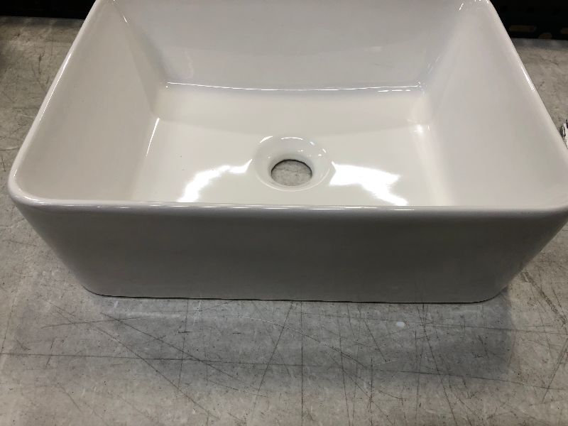 Photo 1 of (sink only) does not come with faucet -- VCCUCINE Rectangular Vessel Sink, 16"X12" Small Bowl Bathroom Vessel Sink, White Ceramic Lavatory Above Counter Art Basin Vanity Sink