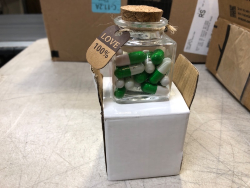 Photo 3 of 31PCS Cute Capsule Message Love Letters Plastic Capsule Love Letters in Wish Bottle,Lover Gift for Anniversary,Valentines,and Long Distance Relationships-Green
