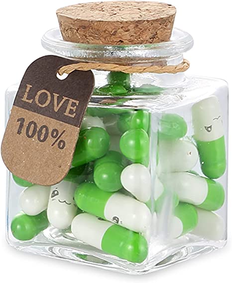 Photo 1 of 31PCS Cute Capsule Message Love Letters Plastic Capsule Love Letters in Wish Bottle,Lover Gift for Anniversary,Valentines,and Long Distance Relationships-Green
