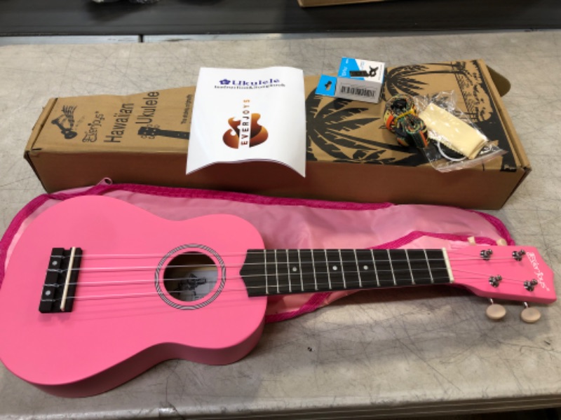 Photo 3 of Everjoys Soprano Ukulele Beginner Pack-21 Inch w/Free Online Lesson Gig Bag Fast Learn Songbook Digital Tuner Pick All in One Kit