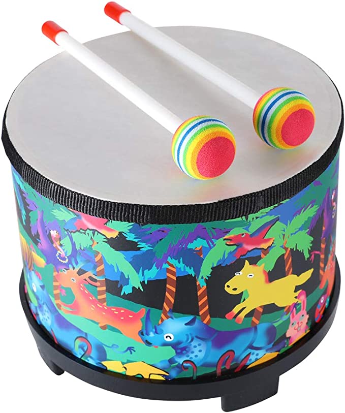 Photo 1 of Floor Tom Drum for Kids 8 inch Percussion Instrument Music Drum with 2 Mallets for Baby Children Special Christmas Birthday Gift