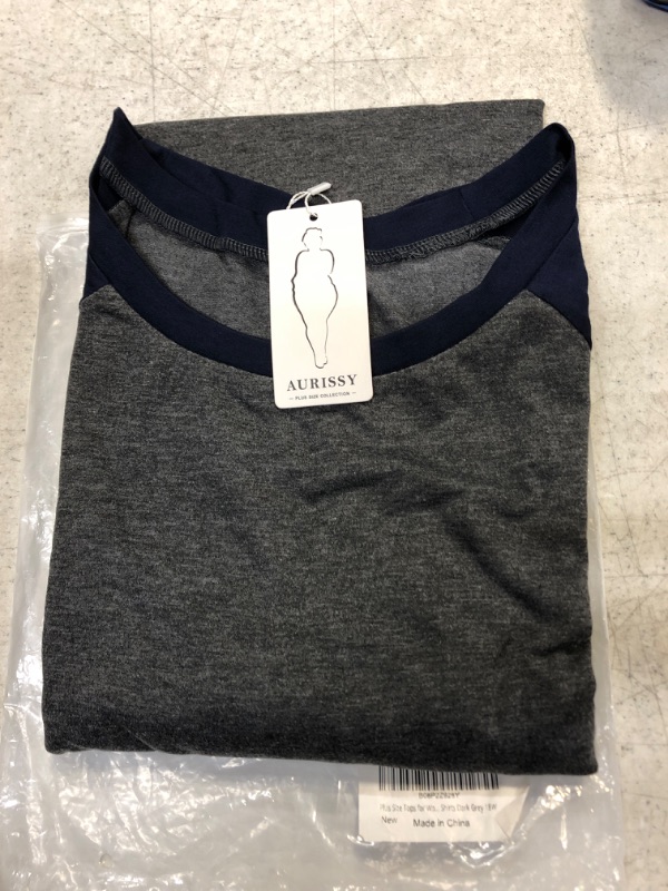 Photo 3 of 18W----------------AURISSY Plus Size Tops for Women Long Sleeve Side Split Shirts 2023_dark Grey 18 Plus