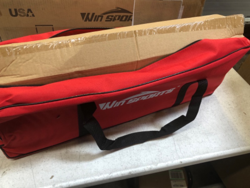 Photo 1 of WIn SPORTS Ladder Toss Outdoor Game Set Indoor Ladder Ball Toss Game with 6 Weighted Bolos, Carrying Case and Sand Weighted PVC Piping,Games for Adults, Kids, Family
