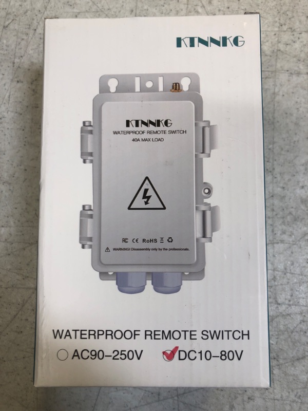 Photo 2 of KTNNKG Outdoor DC10-80V Weatherproof Remote Power Switch for Pool Pump and Dust Collector,40amps Max Load(DC 10-80V)
