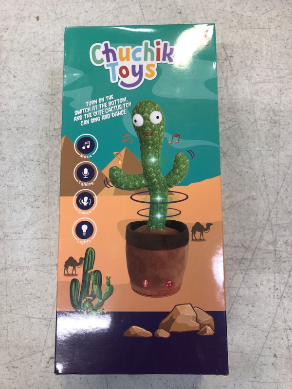 Photo 2 of Chuchik Dancing Talking Cactus Toy for Babies – 60 Songs the Singing Cactus Toy with 3 Changeable Outfits – Plush Wiggle Dancing Talking Repeating Mimicking Cactus Toy with Glowing LED Lights (2 Pack)