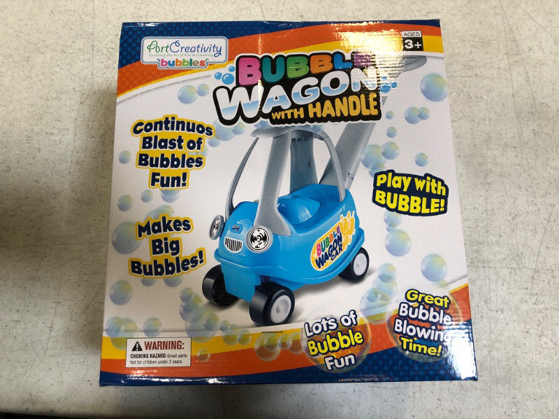 Photo 1 of ArtCreativity Bubble Toy Wagon, Outdoor Bubble Toy for Kids with Solution, and Decoration Stickers, Fun Electronic Bubble Machine, Summer Toys for Boys and...
