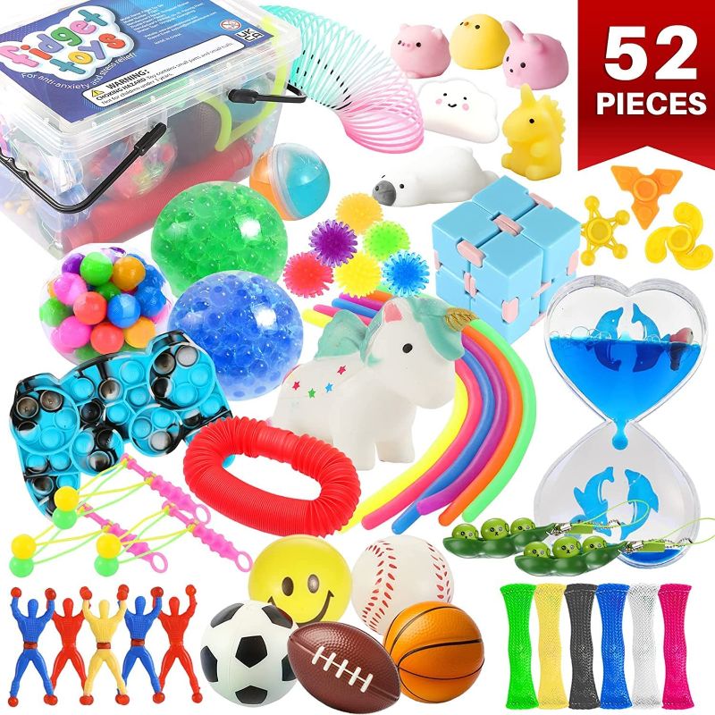 Photo 1 of 52 Pcs Fidget Toy Pack, Sensory Toys Set for Treasure, Carnival, and Classroom Prizes, Party Favors, and Stocking Stuffers, Boys and Girls Stress and...
