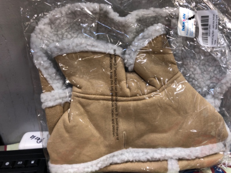 Photo 1 of  NAMSAN Dog Warm Vest Winter Doggy Coat Fleece Dog Jacket Soft Puppy Sweater Outfit Cold Weather Dachshund Clothes with Leash Hole, Medium