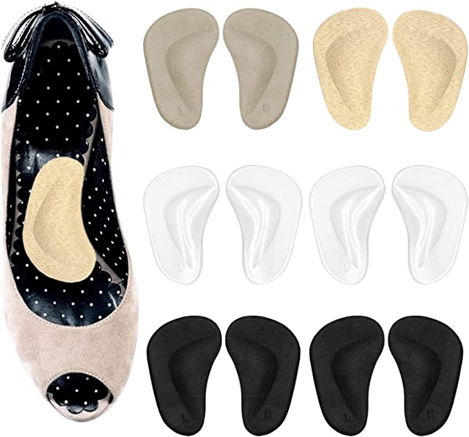 Photo 1 of ?12 Pieces?Thicken Gel Arch Pads?Plantar Fasciitis Arch Support Shoe Insoles for Men and Women?Reusable Arch Cushions for Relieve Pressure and Feet Pain
