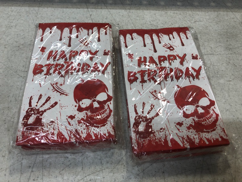 Photo 2 of 2 pack -----30 Pieces Halloween Bloody Favor Bags Bloody Birthday Party Treat Candy Goodie Bags Horror Bloody Skull Footprint Handprint Gift Bags for Bloody Theme Halloween Party Supplies Decor, 8.3 x 4.7 Inch