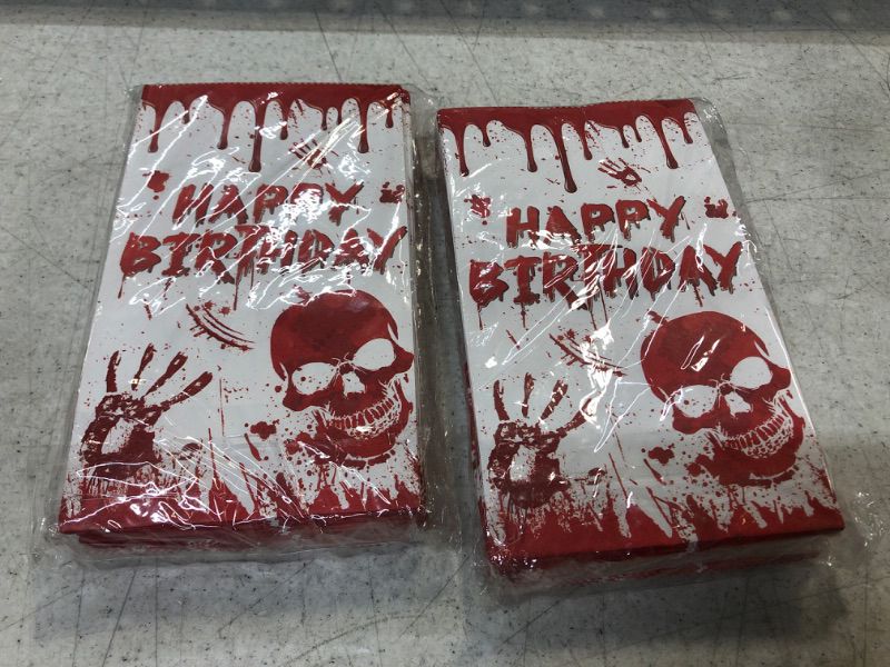 Photo 2 of 2 pack-----30 Pieces Halloween Bloody Favor Bags Bloody Birthday Party Treat Candy Goodie Bags Horror Bloody Skull Footprint Handprint Gift Bags for Bloody Theme Halloween Party Supplies Decor, 8.3 x 4.7 Inch