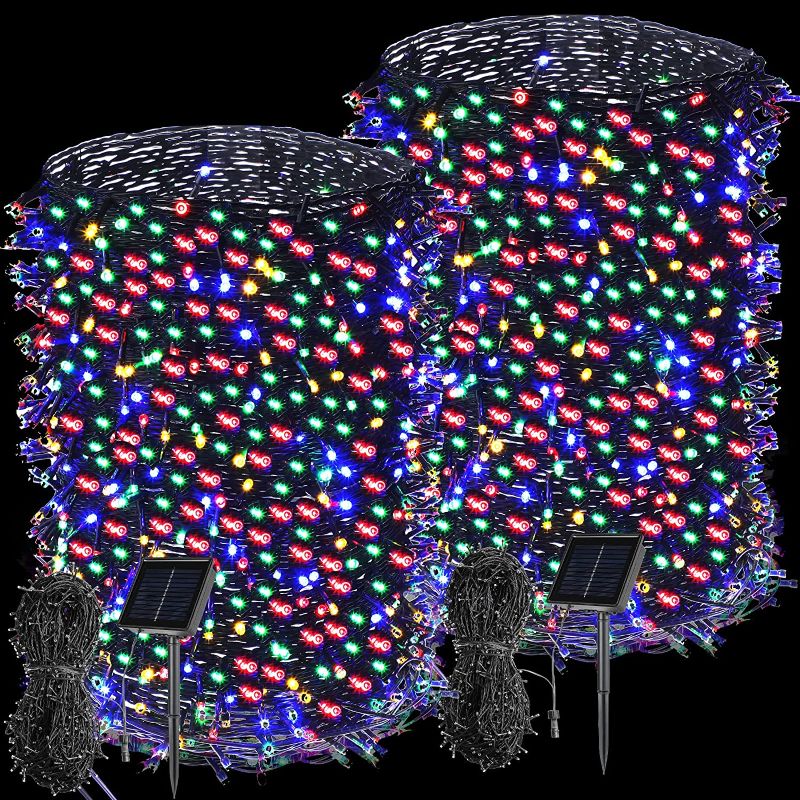 Photo 1 of Macarrie 2 Pack Each 1000LED LED Solar String Lights Each 335 ft Outdoor String Lights Solar Powered Waterproof Tree