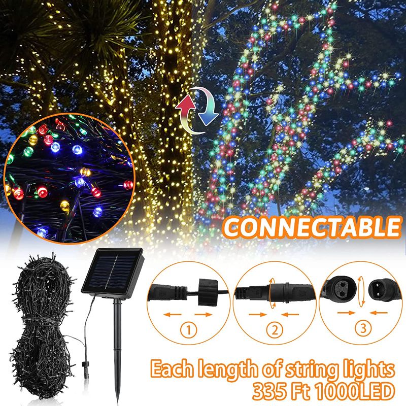 Photo 2 of Macarrie 2 Pack Each 1000LED LED Solar String Lights Each 335 ft Outdoor String Lights Solar Powered Waterproof Tree