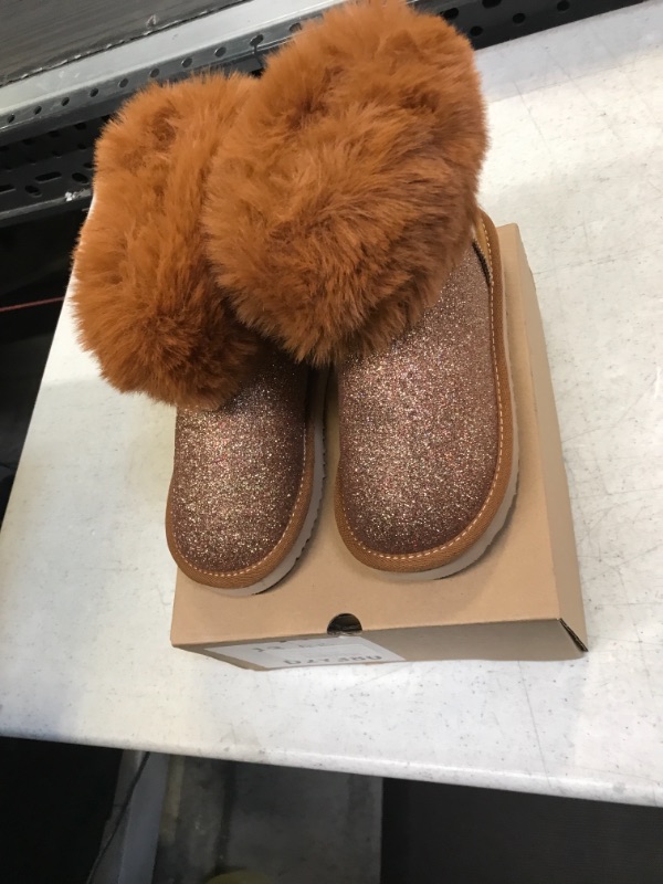 Photo 2 of Girls Faux Fur Lined Ankle Boots Kids Round Toe Glitter Back Bowknot Cute Snow Booties Warm Winter Shoes SIZE 13 LITTLE KID (US Little Kid 13	7.5 inch/19.1 cm (Foot Length)
