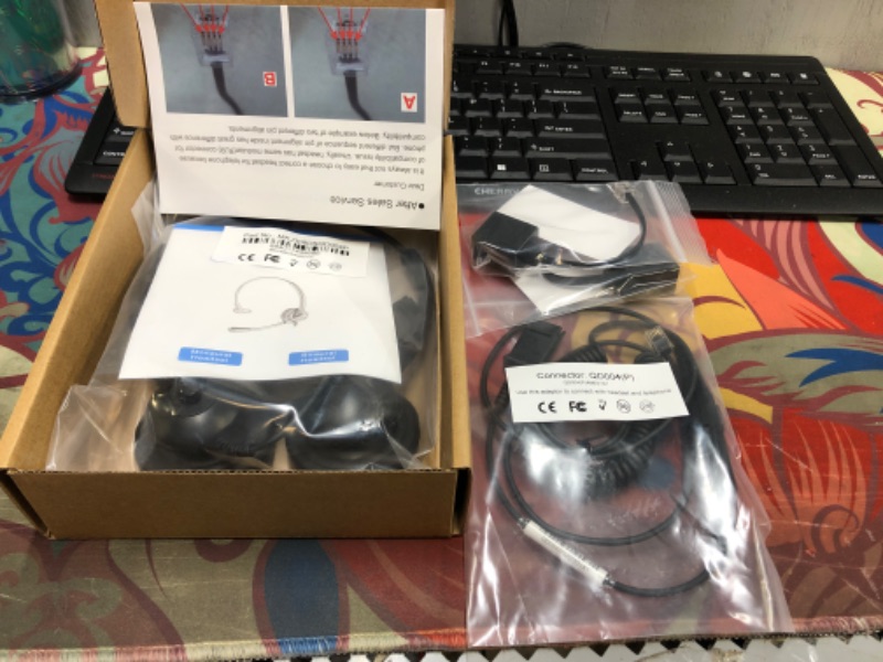 Photo 2 of Telephone Headset with Noise Canceling Microphone Corded RJ9 Call Center Headset with Volume Control for Office Phone Desk Landline Headphone for Avaya 1408 9508 Aastra 6753i Digium Fanvil Polycom