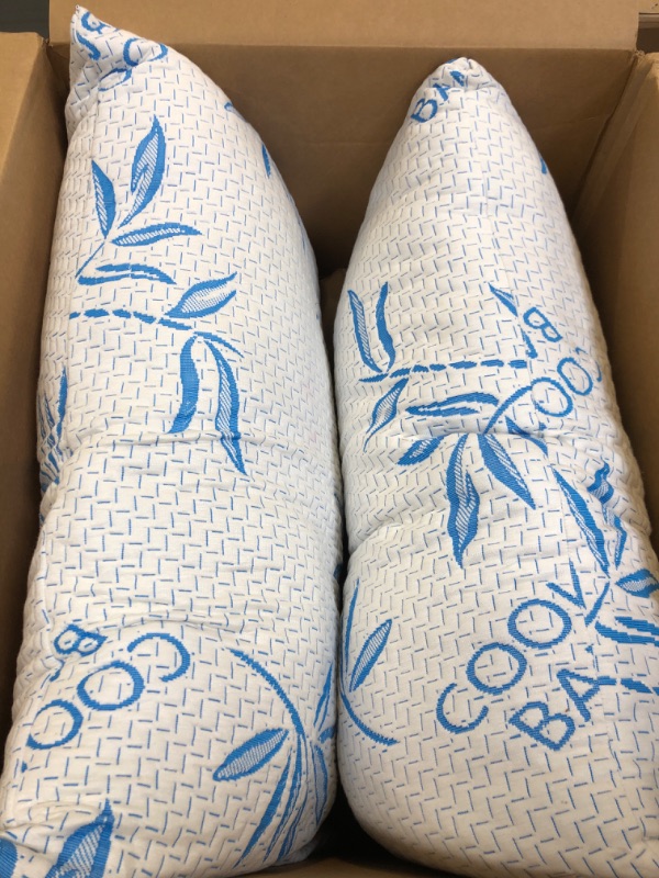 Photo 1 of 2 Pack Cool Bamboo Pillows for Sleeping - Adjustable Bed Pillows for Sleeping - Luxury Pillow for Side, Stomach and Back Sleepers  KING (2 Pack)
