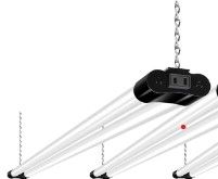 Photo 1 of 4FT Linkable LED Shop Light, Utility Shop Light Fixture, 4400lm, 42W [250W Equivalent], 5000K Daylight Shop Lights for Garage, Hanging or Surface Mount, with Power Cord, ETL, Black