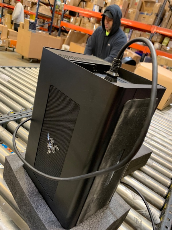 Photo 3 of Razer Core X Chroma Aluminum External GPU Enclosure (eGPU): Compatible with Windows & MacOS Thunderbolt 3 Laptops, NVIDIA /AMD PCIe Support, 700W PSU, 4x USB 3.1, 1x Gbit Ethernet, Chroma RGB, Black Classic Black Core X Chroma eGPU -- Moderate Use, Scuffs