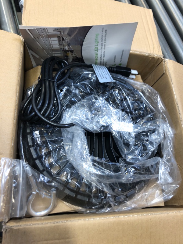 Photo 1 of Hykolity 2 Pack LED High Bay Light 200W, 5000K 26,000lm UFO LED High Bay Light Fixture, [450W MH/HPS Equiv.] 120V, IP65 Commercial Warehouse Area Light for Wet Location
