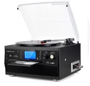Photo 1 of DIGITNOW Bluetooth Record Player Turntable with Stereo Speaker, LP Vinyl to MP3 Converter with CD, Cassette, Radio, Aux in and USB/SD Encoding,  Audio Music Player Built in Amplifier