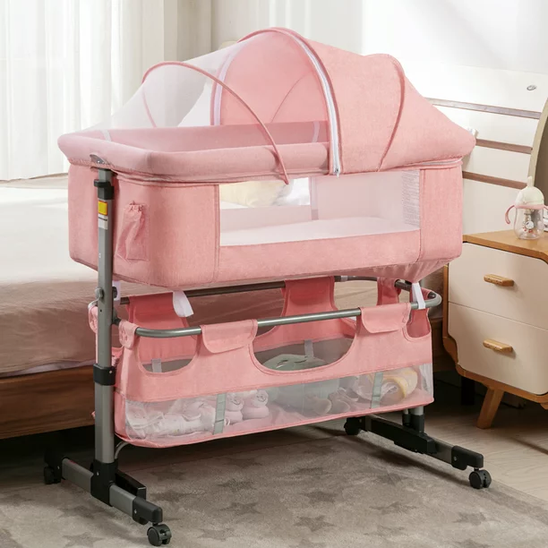 Photo 1 of Baby Bassinet Bedside Sleeper, Cuddor 3 in 1 Crib for Infant/Newborn Girls & Boys 0-6 Months, Pink