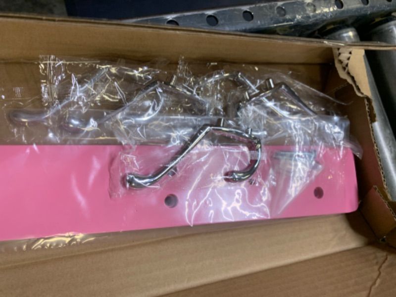 Photo 3 of 22" Pink Silver 5 Hook Coat hangers --- Box Packaging Damaged, Item is New
