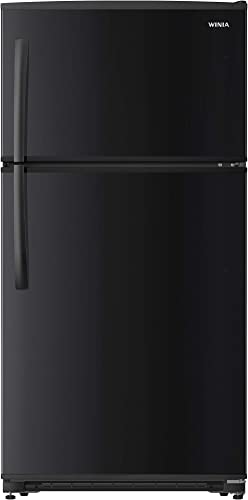 Winia WTE21GSBMD 21 Cu. Ft. Top Mount Refrigerator With Factory Installed Ice Maker - Black —- Factory Sealed
