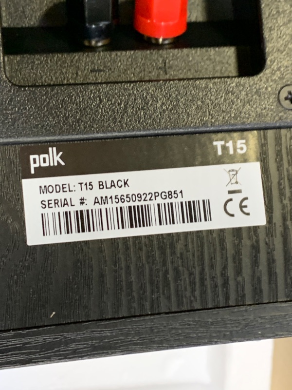 Photo 5 of Polk Audio T15 Bookshelf Speakers Pair Black --- Box Packaging Damaged, Minor Use
