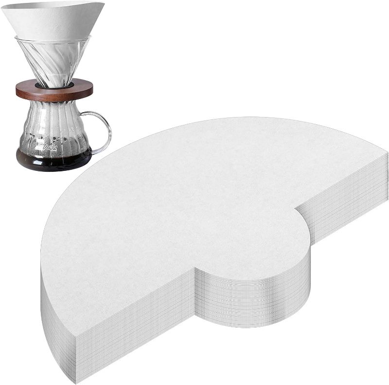 Photo 1 of 120 Pcs Bonded Filter Half Moon Disposable Coffee Filter White Paper Filters for Pour over and Drip Coffee Maker, 12.99 x 8.46 Inches
