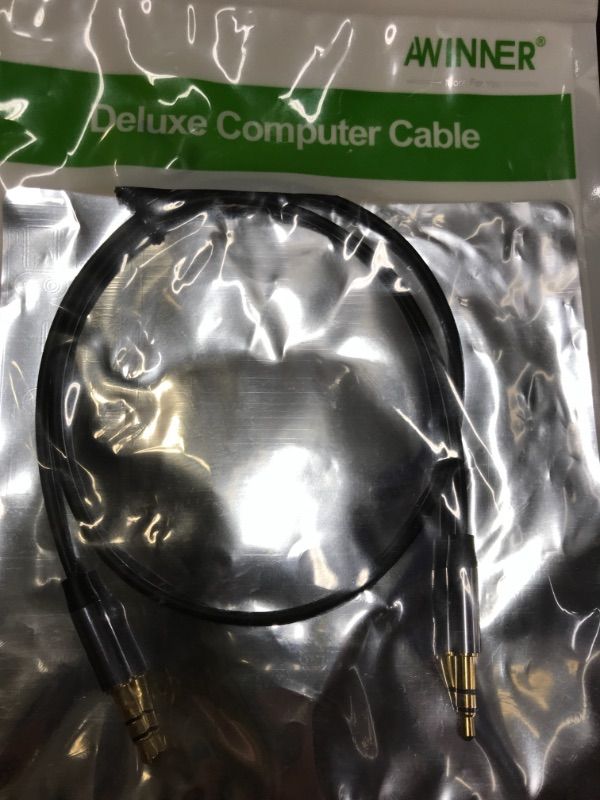 Photo 2 of 3.5 mm Male to Male Stereo Audio AUX Cable (1.6) 1.6 Feet