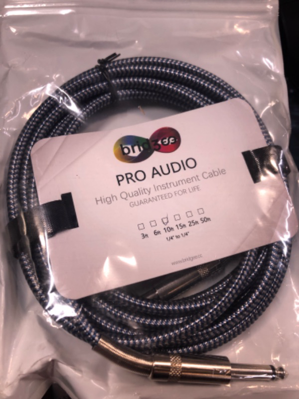 Photo 2 of BRIDGEE 6.35mm(1/4) TRS to 6.35mm(1/4) TRS Stereo Audio Cable 10ft for Electric Guitar, Bass, Keyboard, Mixer, Amplifier, Amp, Speaker