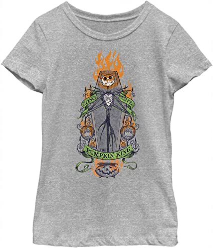 Photo 1 of Disney Kids' Nightmare Before Christmas Long Live The Pumpkin King Girls Heather T-Shirt SIZE S 
