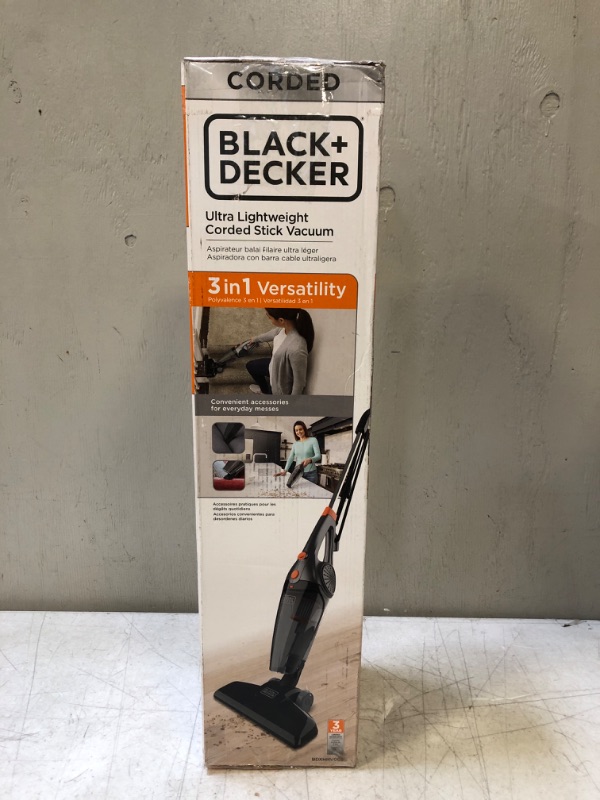 Photo 4 of BLACK+DECKER 3-In-1 Upright, Stick & Handheld Vacuum Cleaner with Washable HEPA Filter, ( USED ITEM ) 